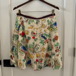 JCrew Hawaiian Print Pleated Skirt